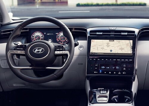 Interior front dash view of the all-new 2022 Hyundai Tucson Limited.