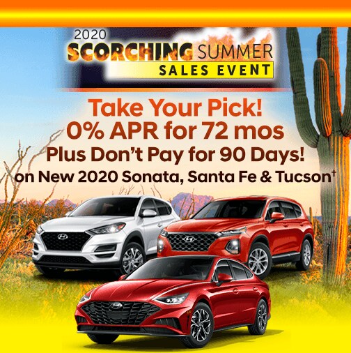Take Your Pick! 0% APR Financing on new 2020 Sonata, Tucson and Santa Fe! Take Your Pick! 0% APR Fianancing on new 2020 Sonata, Tucson and Santa Fe!