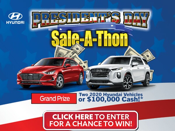 Enter for a Chance to Win! Enter for a chance to Win $100,000 or two New Hyundais!