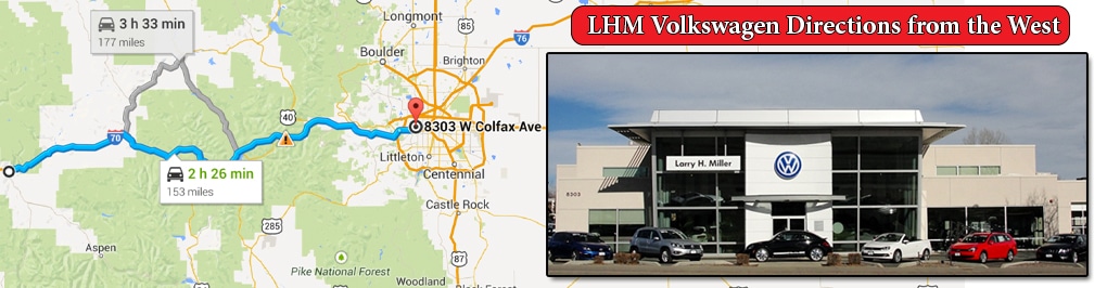 Directions to Volkswagen in Denver
rom Glenwood Springs