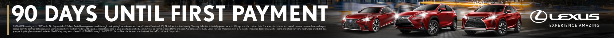LHM Lexus Lindon 90 days to first payment offer
