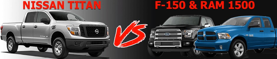 Nissan Titan vs Ford F-150 and Ram 1500 near Denver Nissan Titan vs Ford F-150 and Ram 1500 near Denver