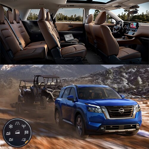 Nissan Pathfinder Interior Seating and Exterior towing images