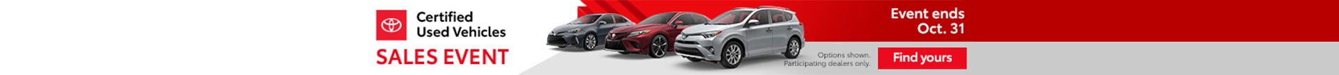 Toyota Used Certified Sales Event Toyota Used Certified Sales Event