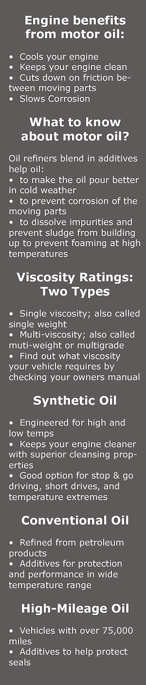 Oil Change in Boulder Engine benefits from motor oil