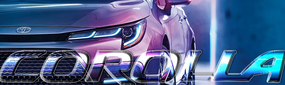 2019 Toyota Corolla to Buy or Lease in Spokane Silver 2019 Toyota Corolla under blue and pink neon lights