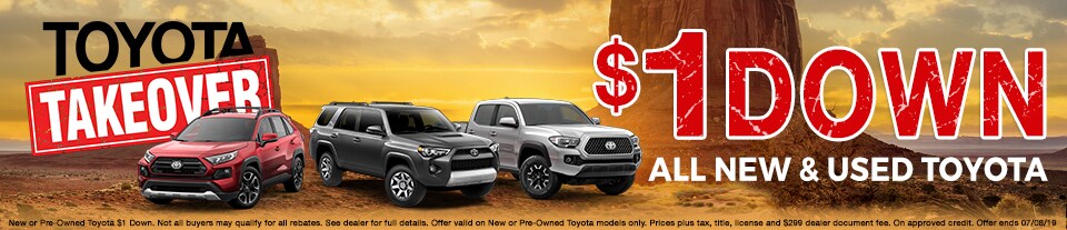 $1 Down On All New & Used Toyota During Toyota Takeover at Larry H. Miller Toyota Murray! $1 Down On All New & Used Toyota During Toyota Takeover at Larry H. Miller Toyota Murray!