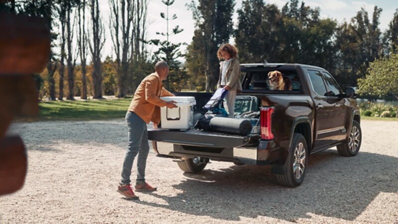 2022 Toyota Tundra 1794 CrewMax shown with power vertical rear window.