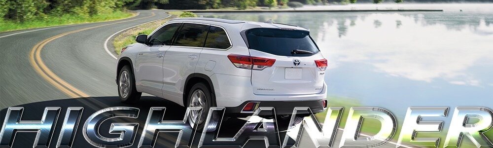 New 2018 Toyota Highlander for Sale & Lease in Spokane White 2019 Toyota Highlander driving by a lake and forest