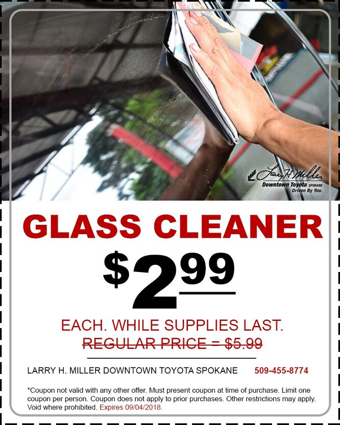 Keep your car windows spotless inside and out with our glass cleaner - August 2018