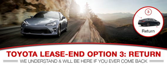 Leasing Option 3 - Return your car and walk away Return your Toyota Lease to Larry H. Miller Downtown Toyota Spokane