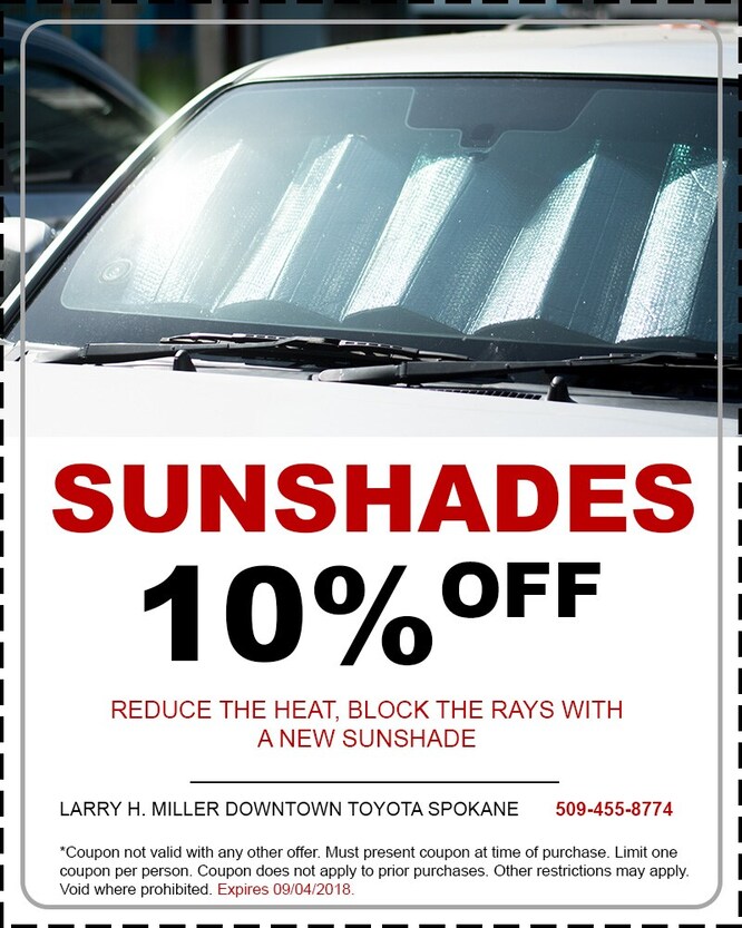 Get a discount on sunshades to protect your interior from the summer sun - August 2018