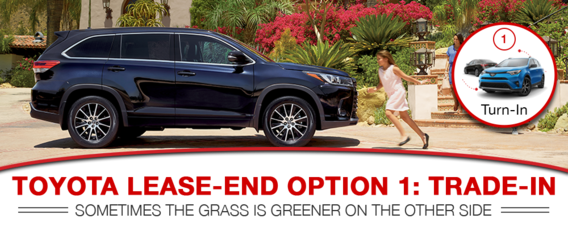Learn about your Trade-in Lease-End Option Trade-In your current Toyota lease for a new one