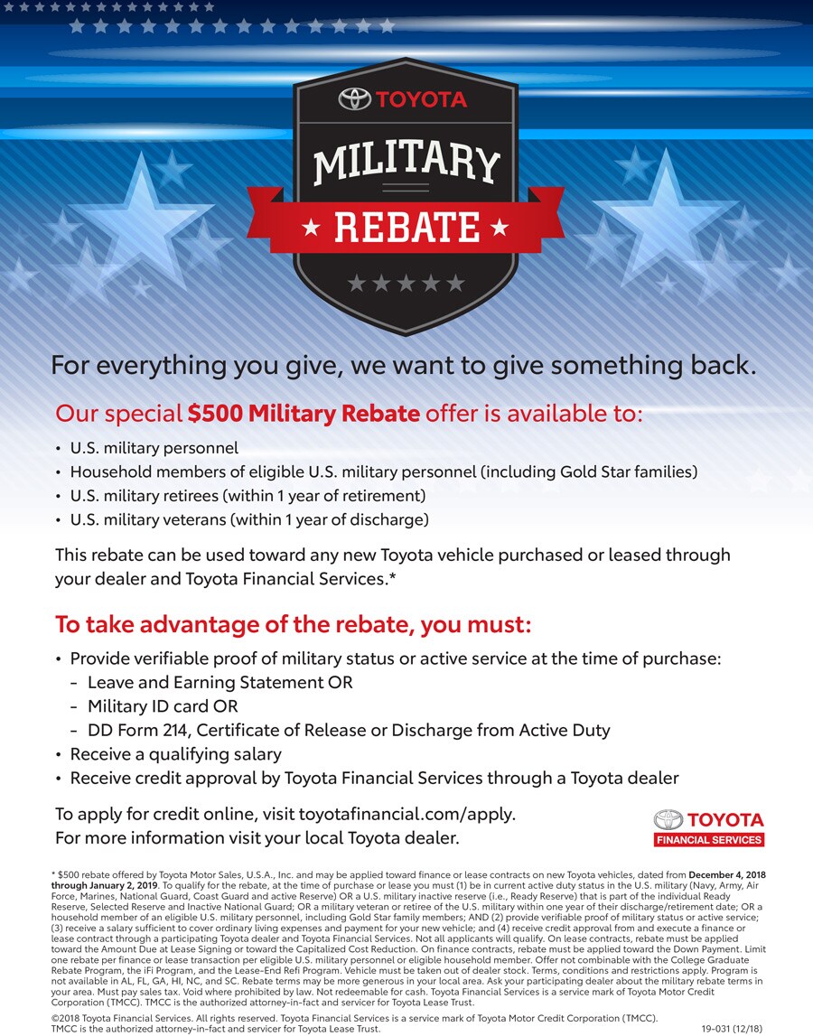Liberty Toyota Military Rebate