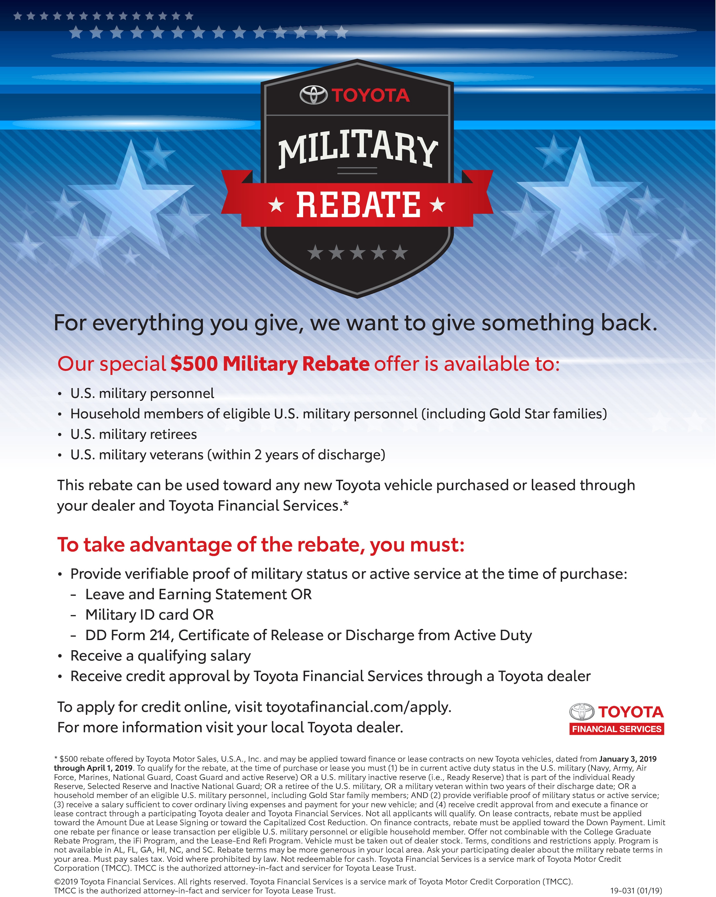 Military Rebate at Liberty Toyota