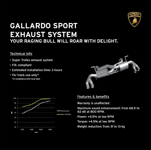 Lamborghini Sport Exhaust System