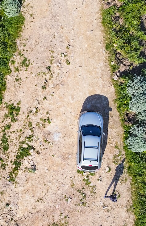 AWD car on a dirt road