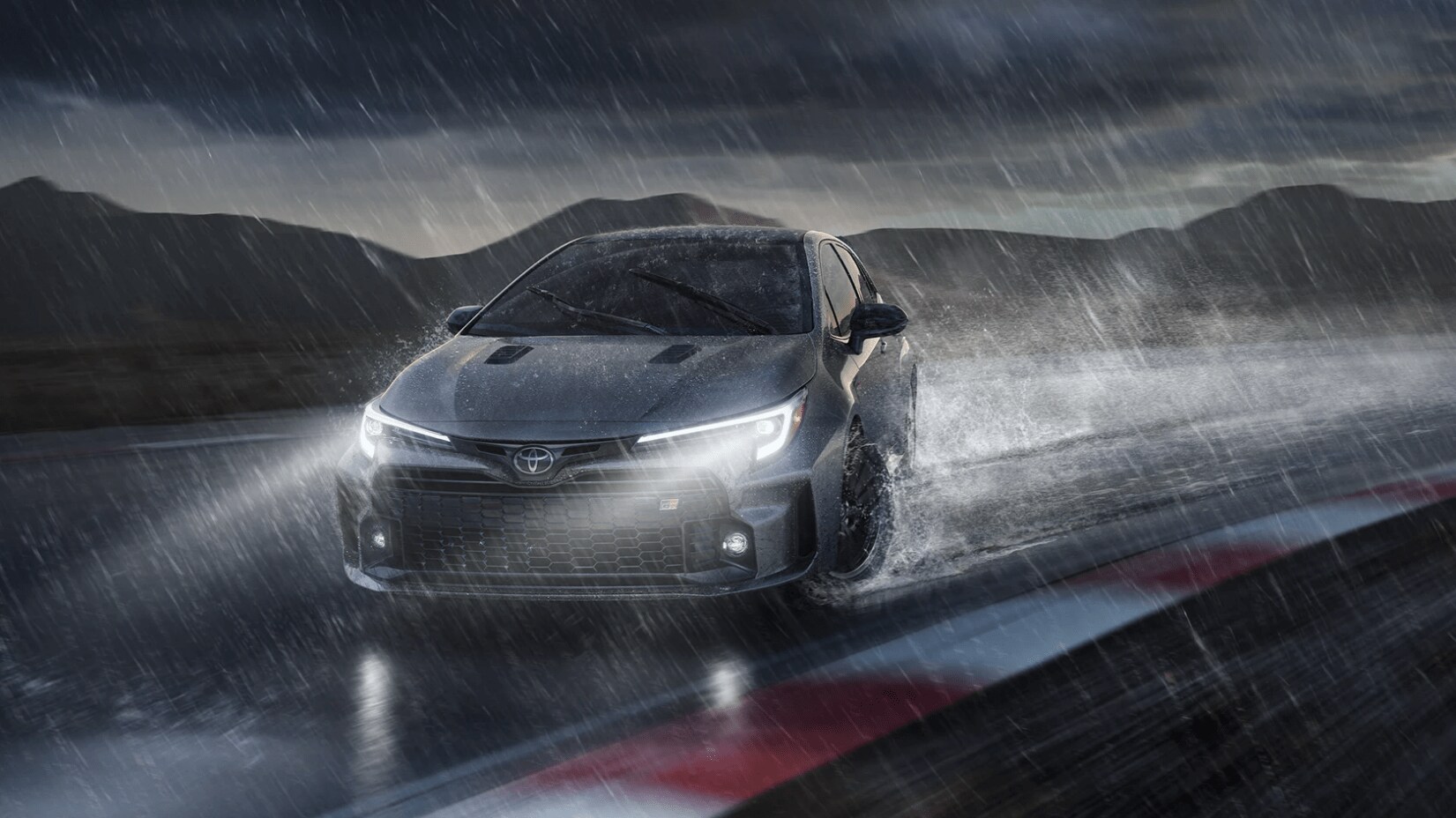 Toyota GR Corolla Toyota GR Corolla driving on a track.