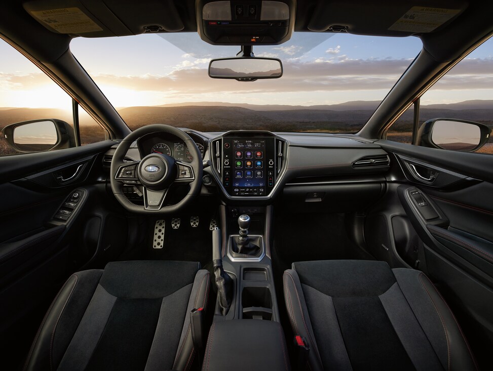 2022-Subaru-WRX-Limited-Sedan-I01.png black WRX interior, dashboard control panel and steering area