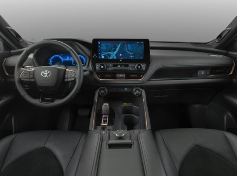 Grand Highlander Interior.png dark grey Grand Highlander Hybrid interior dash, steering, and shifter