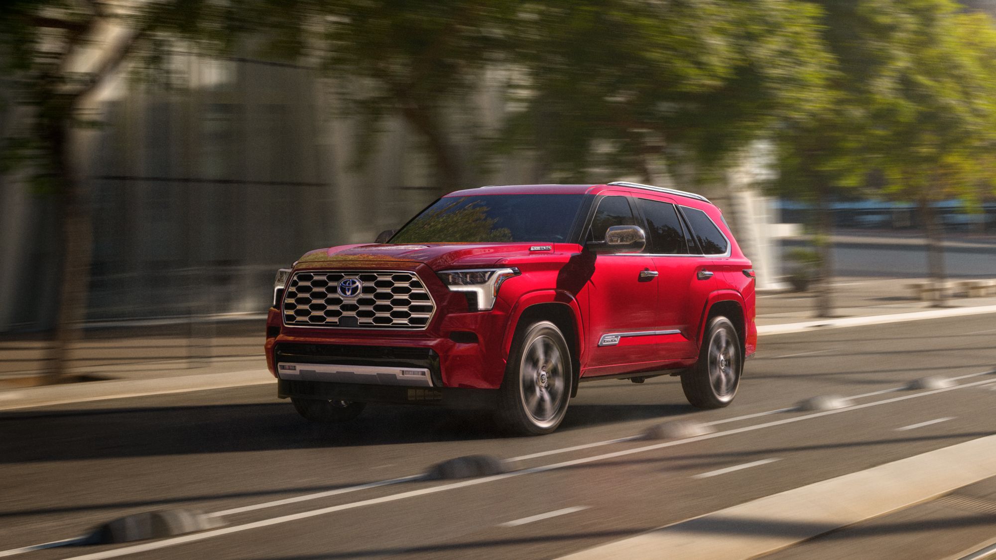 red Toyota Sequoia