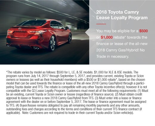 2018 Toyota Camry Lease Loyalty