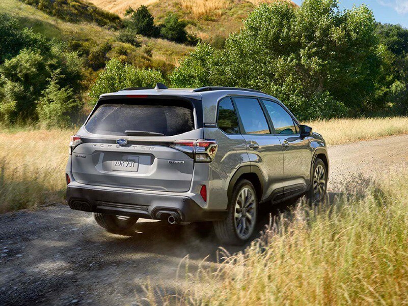 Subaru Forester driving away