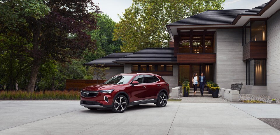 Red Buick Envision Driveway Buick Envision SUVs Emporia, KS