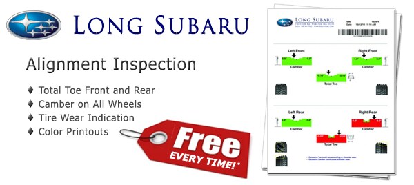 Free* Alignment Inspection at Long Subaru