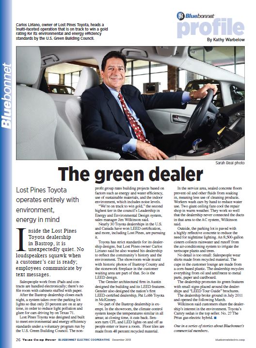 The Only Gold Certified LEED Green Dealer BLUEBONNET COOP Mag.JPG