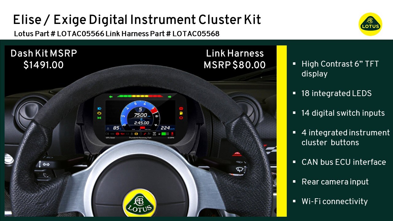 Elise / Exige Digital Instrument Cluster Kit