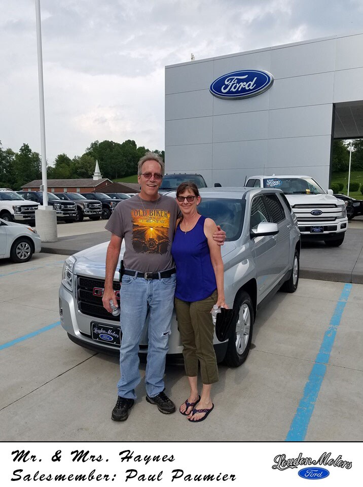 Thank you to Mr & Mrs Haynes for coming to Loudon Motors Ford with their business! Paul Paumier helped them into a 2014 GMC Terrain. copy.jpg