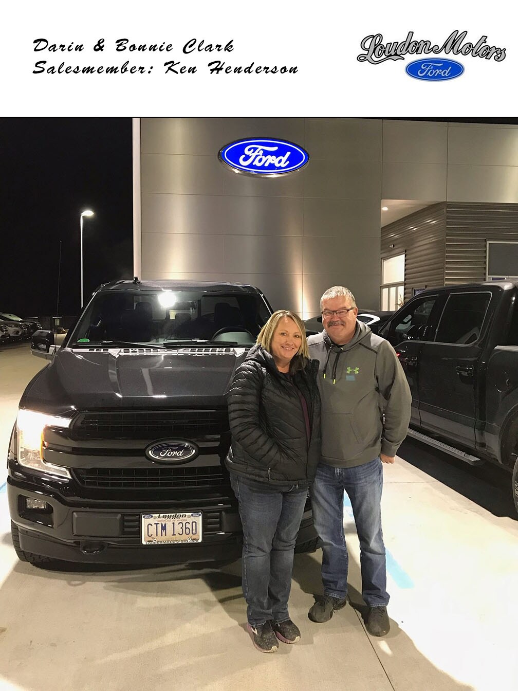 Thank you to Darin and Bonnie Clark for doing business with us! Ken Henderson was able to get them into a 2018 Ford F-150. copy.jpg