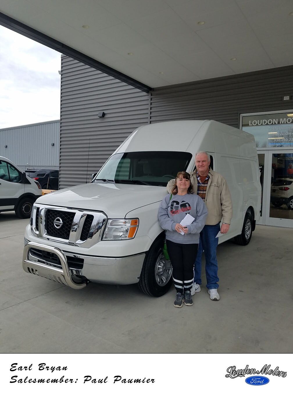 Thank you to Earl Bryan for coming to Loudon Motors Ford with his business! Paul Paumier was able to get him into a 2012 Nissan NV Cargo Van. copy.jpg