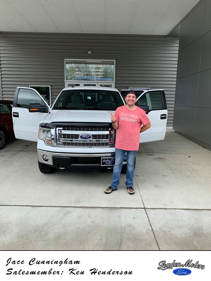 Thank you to Jace Cunningham for choosing Loudon Motors Ford to do business with! Ken Henderson helped get him into a 2013 Ford F-150. copy.jpg