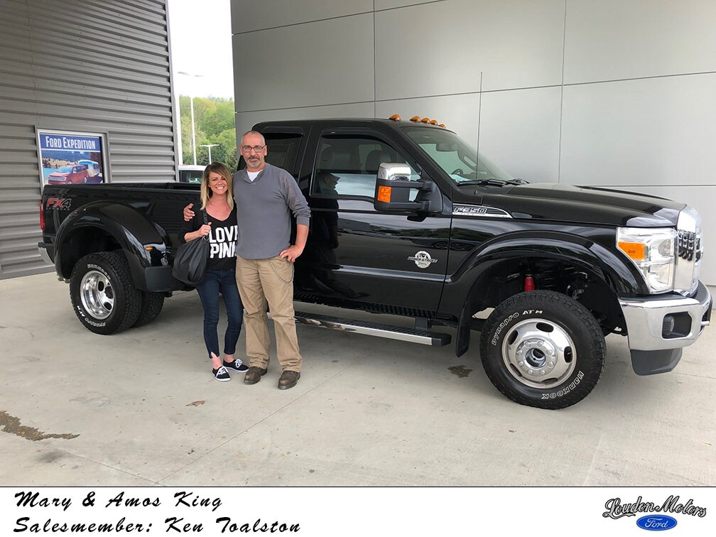 Thank you to Mary & Amos King for coming to Loudon Motors Ford with their business! Kenny Toalston helped them into their 2016 Ford F-350. copy.jpg