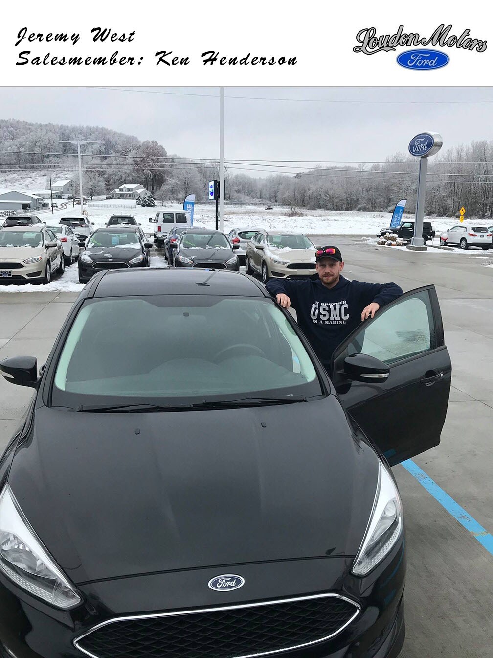 Thank you to Jeremy West for coming to us with his business! Ken Henderson was able to set him up with a 2015 Ford Focus. copy.jpg
