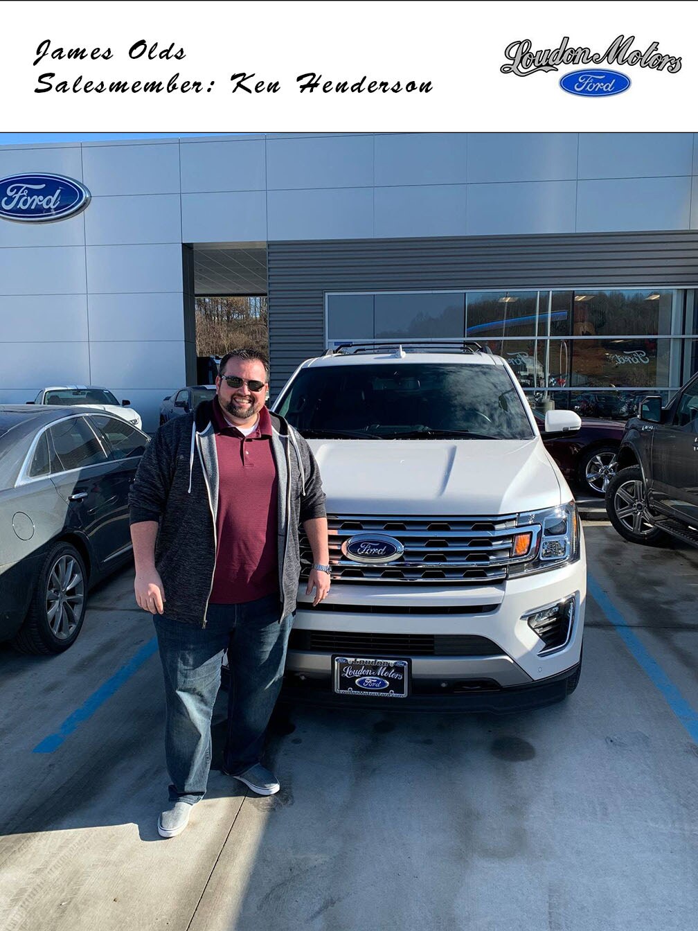 Thank you to James Olds for coming to us to do business! Ken Henderson was able to get him into a 2018 Ford Expedition Limited. copy.jpg