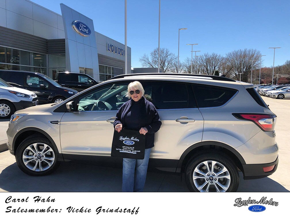 Thank you to Carol Hahn for coming to Loudon Motors Ford for her new 2018 Ford Escape! Vickie Costea-Grindstaff was able to help her get into her new car. copy.jpg