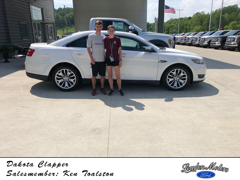 Thank you to Dakota Clapper for coming to Loudon Motors Ford to get their 2013 Ford Taurus Limited from Kenny Toalston! copy.jpg