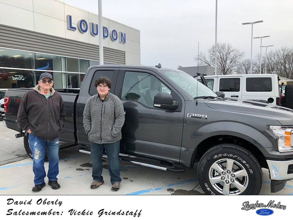 Thank you to David Oberly and his grandson for coming to Loudon Motors Ford to do business! Vickie Costea-Grindstaff was able to them David into a 2018 Ford F-150. copy.jpg