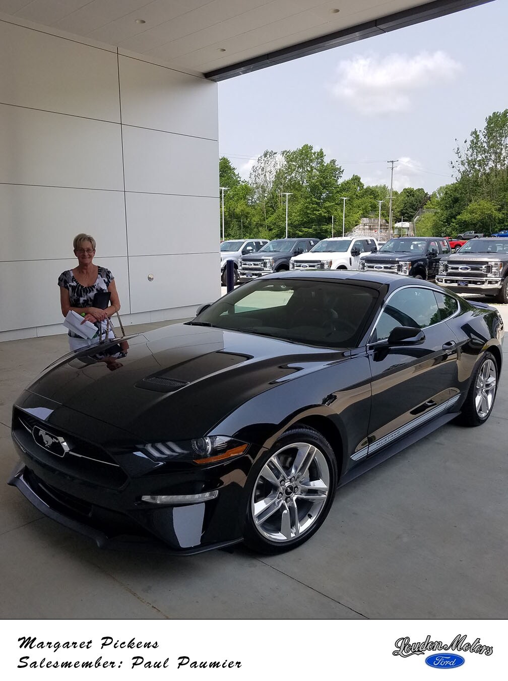 Thank you to Margaret Pickens, a repeat customer, for continuing her business with us! Paul Paumier got her into a 2019 Ford Mustang with the Pony Package! copy.jpg