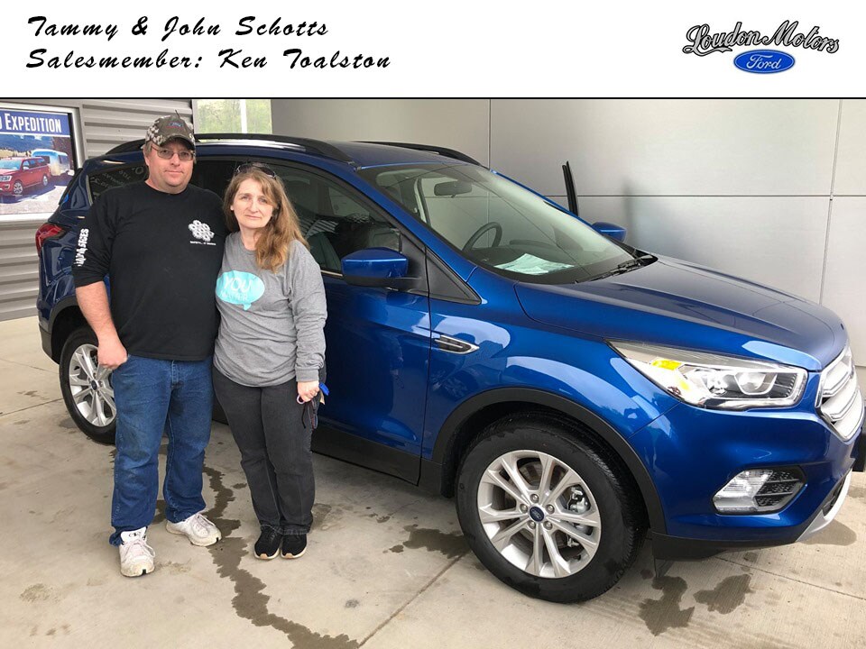 Thank you to Tammy and John Schotts for coming to Loudon Motors Ford to do business! Kenny Toalston was able to help them into a 2019 Ford Escape. copy.jpg