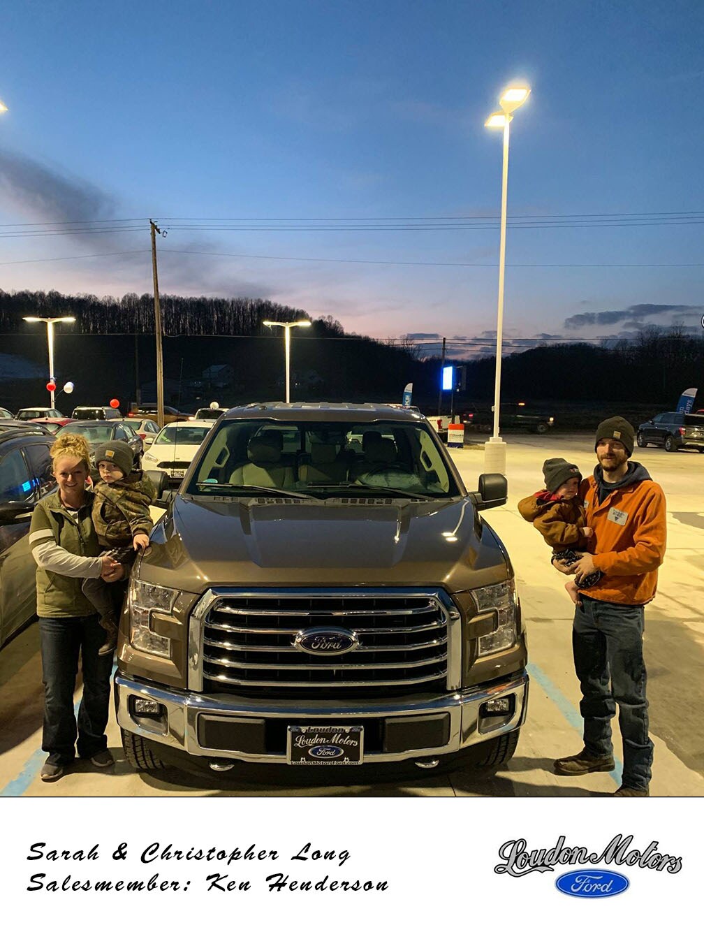 Thank you to Sarah and Christopher Long for bringing their business to us! Paul Paumier and Ken Henderson were able to get them into a 2015 Ford F-150. copy.jpg