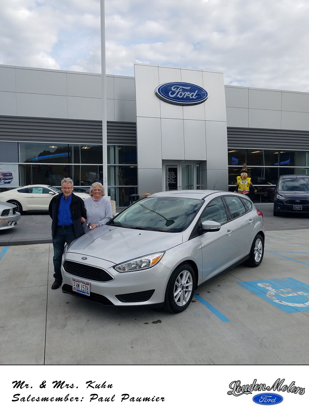 Thank you to Mr. and Mrs. Kuhn for coming to us with their business! Paul Paumier was able to help them get into a 2015 Ford Focus. copy.jpg