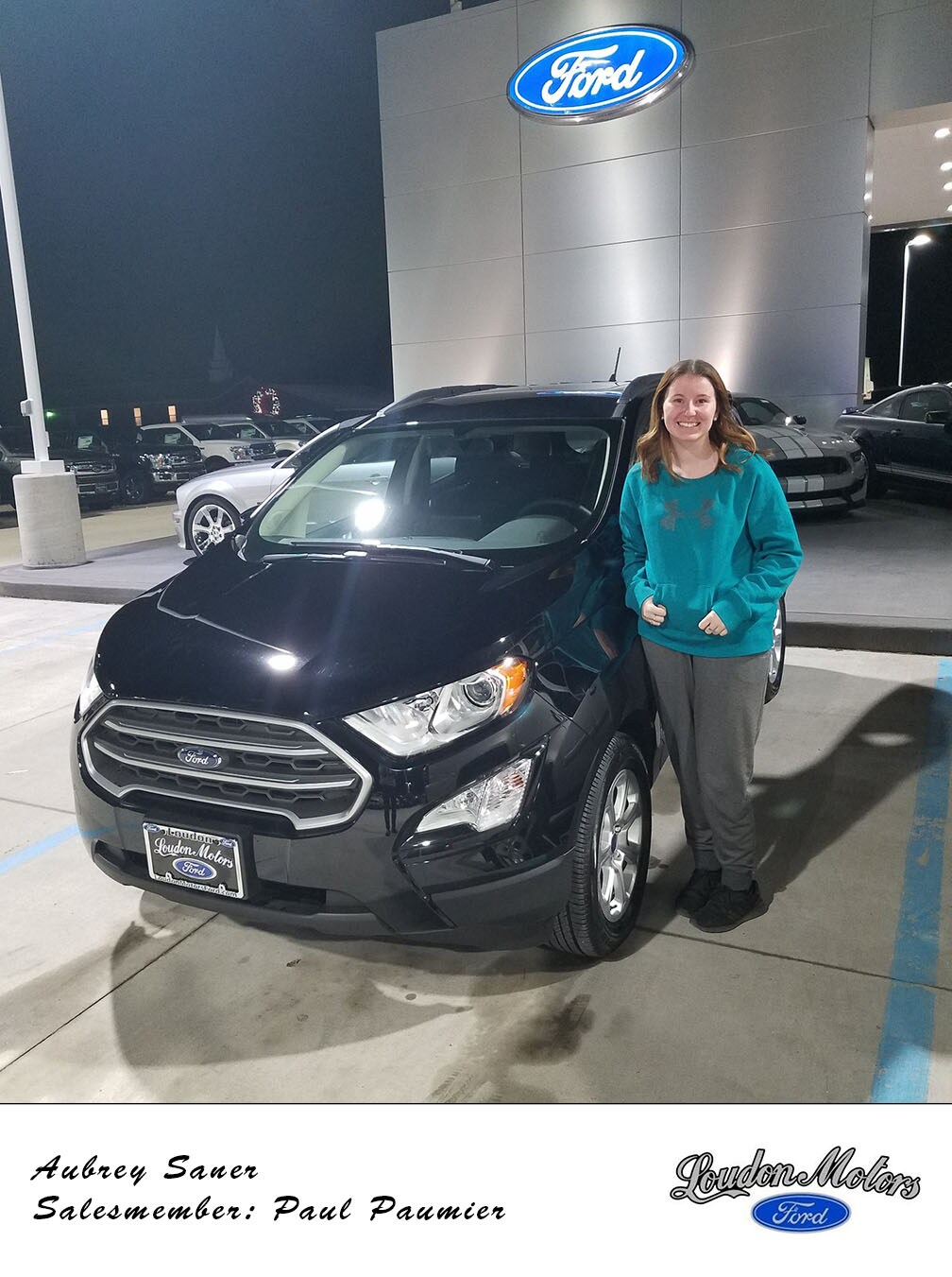 Thank you to Aubrey Saner for coming to us with her business! Paul Paumier was able to help her into a 2018 Ford Ecosport. copy.jpg