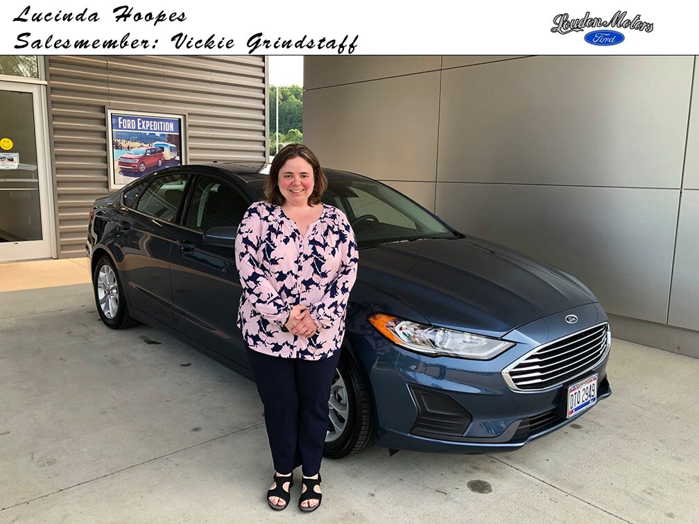 Thank you to Lucinda Hoopes for coming to Loudon Motors Ford with her business! Vickie Costea-Grindstaff was able to help her get into her new 2019 Ford Fusion. copy.jpg