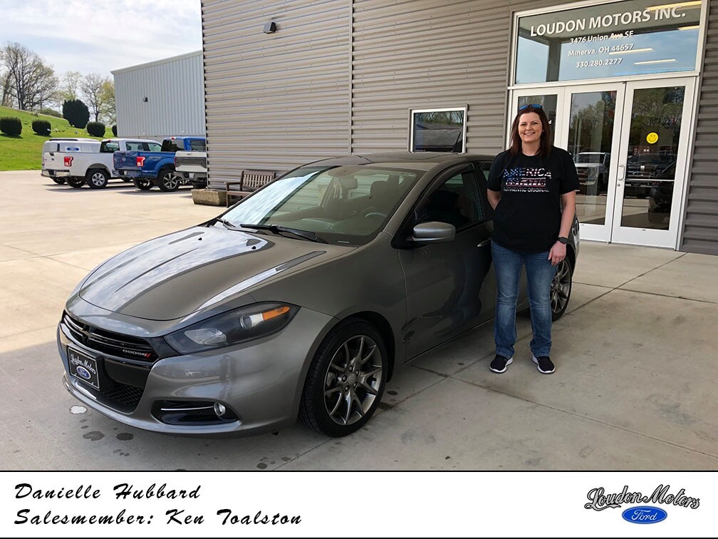 Thank you to Danielle Hubbard for choosing Loudon Motors Ford as her trusted dealer! Kenny Toalston helped her into a 2013 Dodge Dart. .jpg