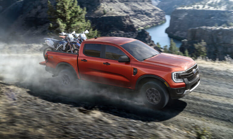 2025 Ford Ranger Exterior Bikes In Bed With Dust