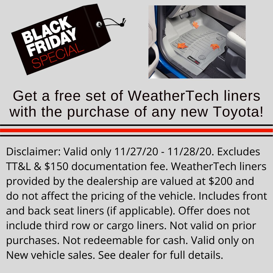 Get a free set of WeatherTech liners with the purchase of any new Toyota!.png